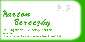 marton bereczky business card